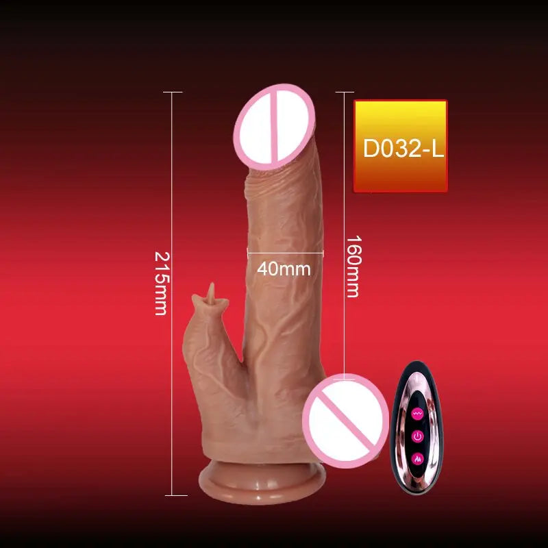 เลียยาง Vibrator สำหรับผู้หญิง Clitoris Stimulator รีโมทคอนโทรล Vibrating Dildo สำหรับผู้หญิง Telescopic เครื่องทำความร้อน Vibrator ของเล่น thai-adult