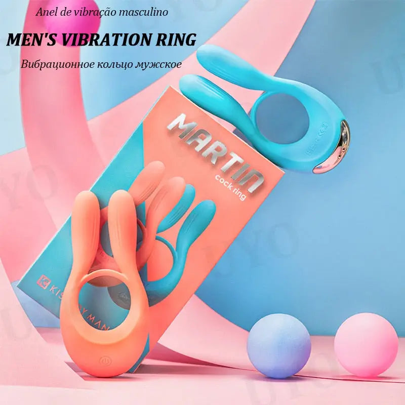 ชาย Vibrator Cock แหวนล็อคแหวนซิลิโคนอวัยวะเพศชายการสั่นสะเทือนแหวนชะลอการ G-Spot กระตุ้นคู่ของเล่น thai-adult
