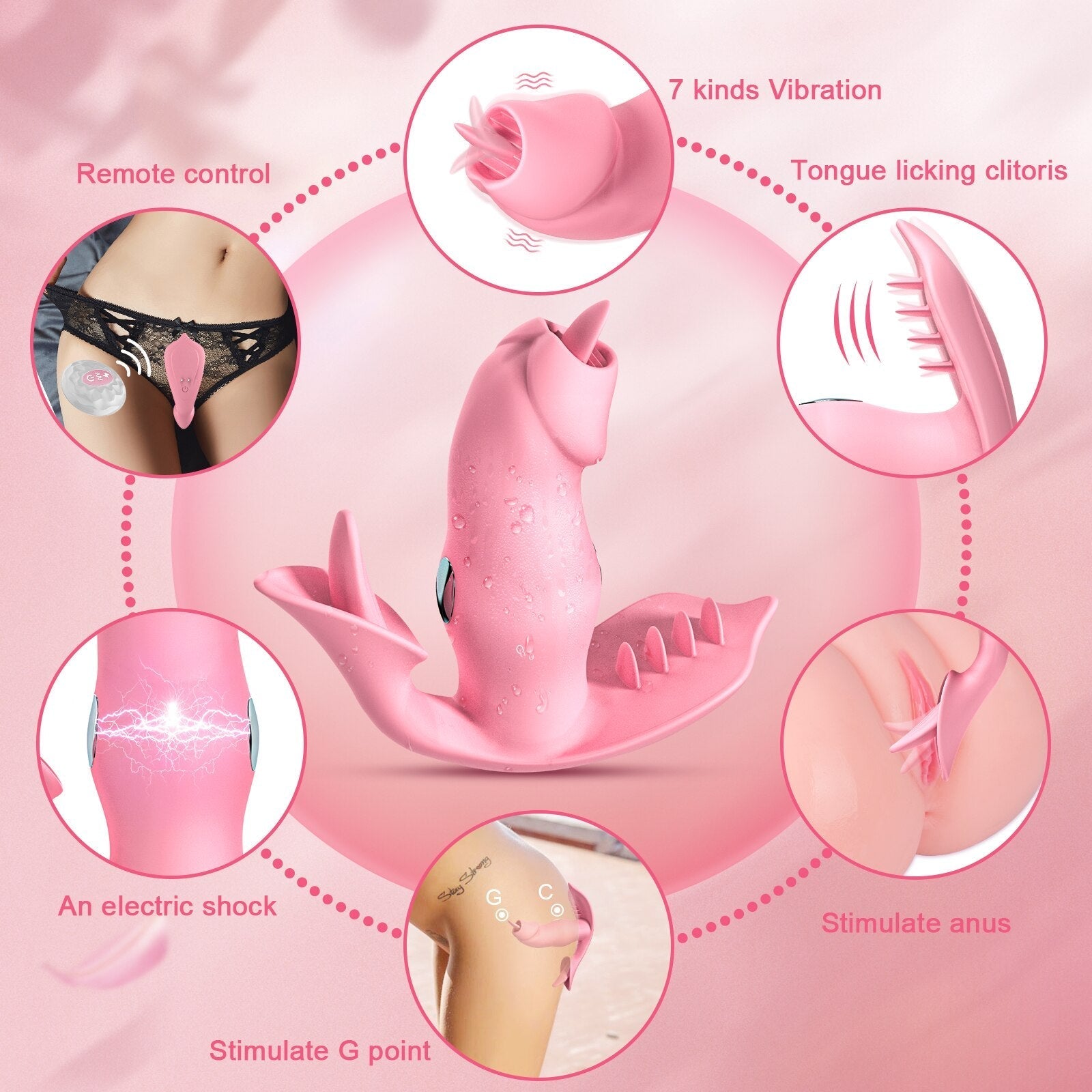 เลีย Vibrator สำหรับผู้หญิง Dildo ระยะไกล Anal Butt Plug Vibrating Mastusbator Clitoral Stimulator ช่องคลอด G จุดนวดเซ็กซ์ทอย - buysextoyth