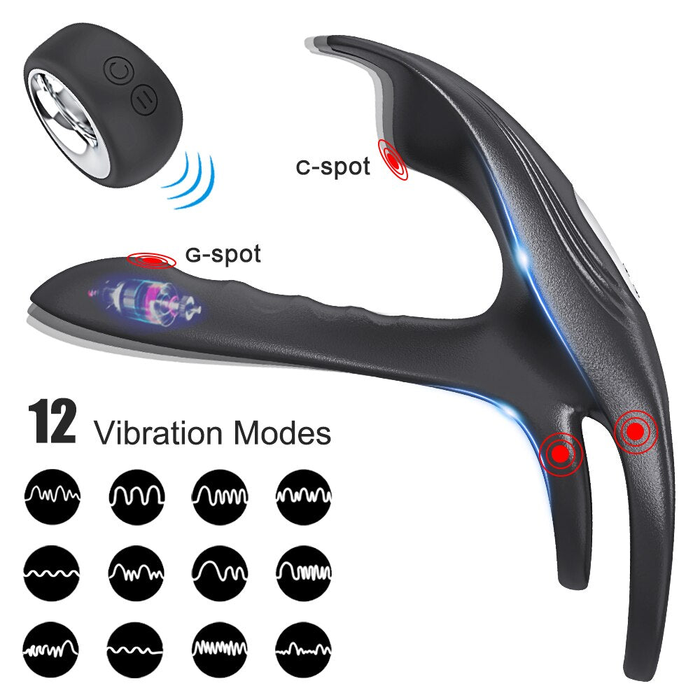 คู่ Vibrator Dual มอเตอร์ Cockring ไร้สาย Cock แหวนอวัยวะเพศชายผู้ใหญ่ของเล่นเซ็กซี่ชาย Delay Ejaculation Penisring - buysextoyth