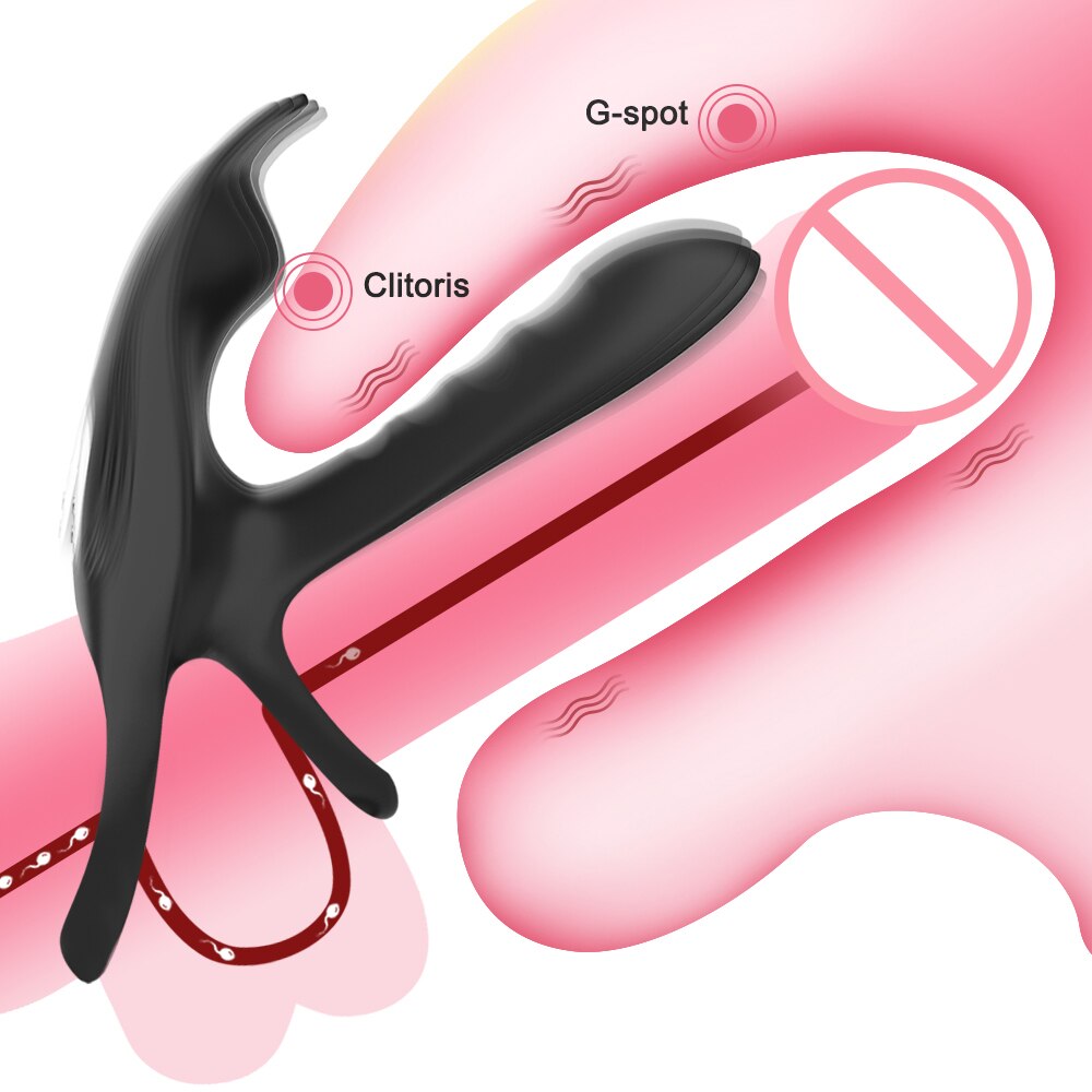 คู่ Vibrator Dual มอเตอร์ Cockring ไร้สาย Cock แหวนอวัยวะเพศชายผู้ใหญ่ของเล่นเซ็กซี่ชาย Delay Ejaculation Penisring - buysextoyth