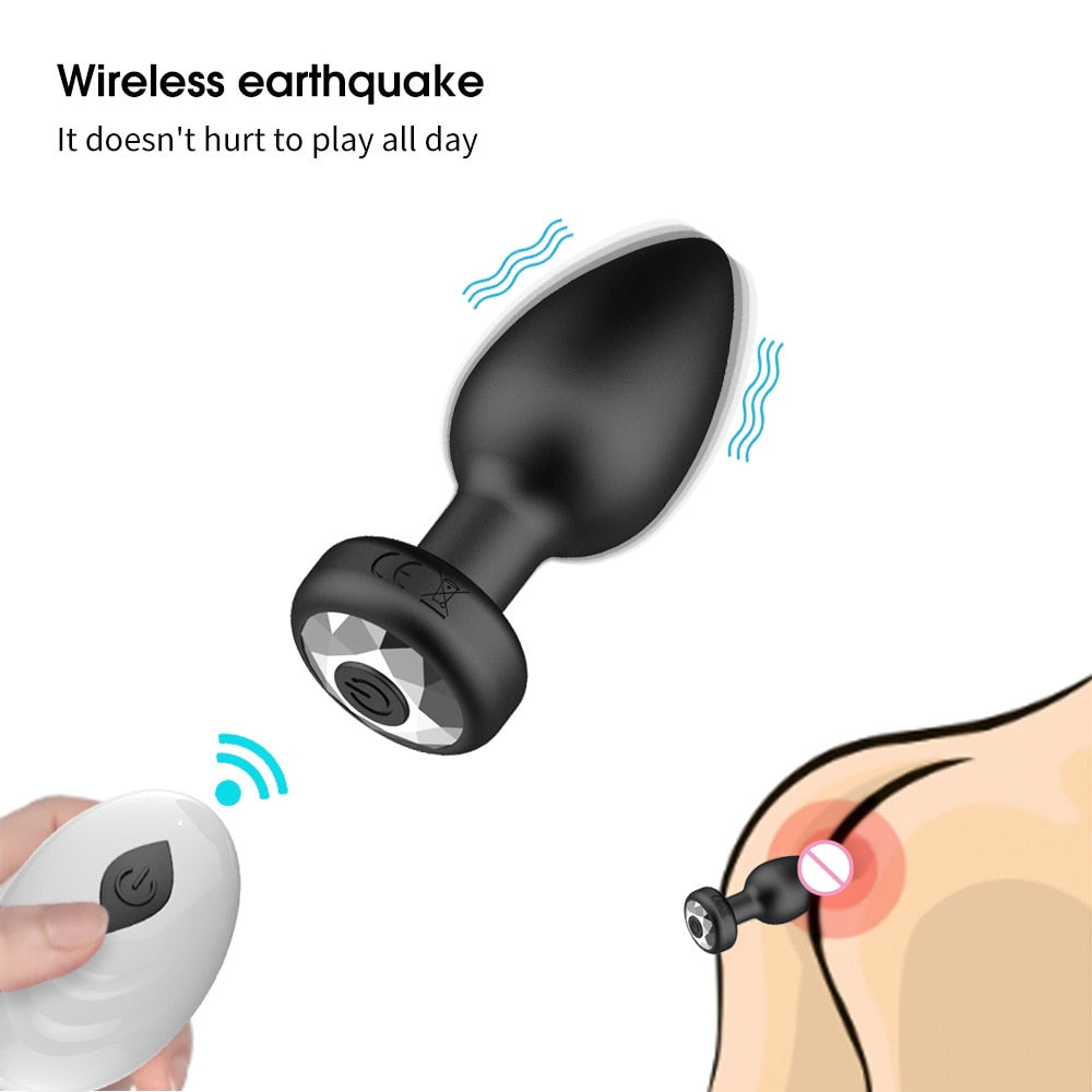 Vibrator Plug Anal Female Vibrators Male Wireless Prostate Anus Plug Portable Gay Sex Toys Waterproof Massager Couple 10 Modes - buysextoyth