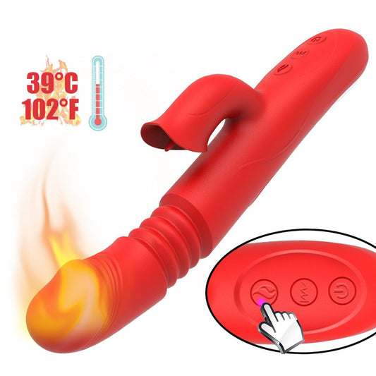 ความร้อนหมุน Vibrator Telescopic G Spot Dildo Vibrator Anal Clit Stimulator หญิง Masturbation เซ็กซ์ทอยสำหรับผู้หญิง - buysextoyth