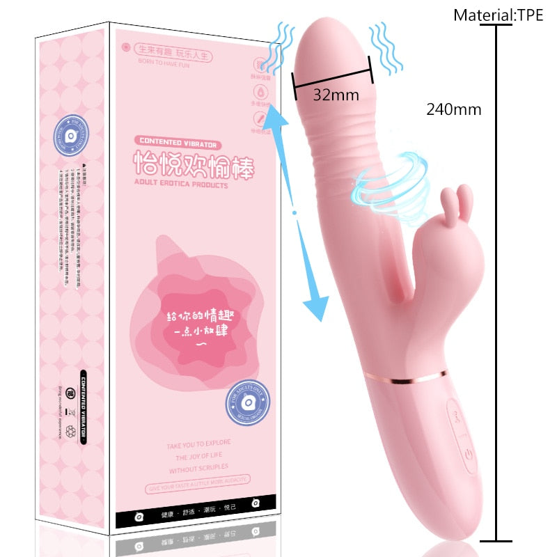Vibrator สำหรับผู้หญิงเซ็กซ์ทอยซิลิโคนกระต่าย Vibrator USB กันน้ำ G-Spot กระตุ้น Clitoral Stimulator UYO - buysextoyth