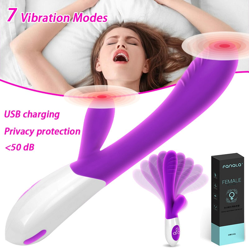 Vibrator for Women 7 Modes WirelessDouble Rod Masturbation Vibrator Clitoris Stimulator USB Rechargeable Massager Goods Sex Toys - buysextoyth