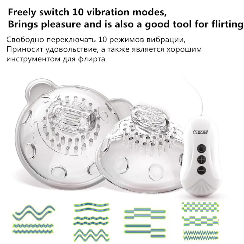 Vibrator for Women Nipple Stimulation Tongue Lick Nipple Suction Cups Remote Control Enlarge Breast Pump Breast Massage Sex Toys - buysextoyth