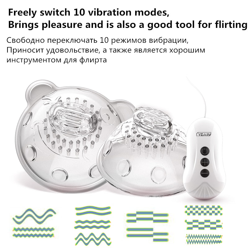 Vibrator for Women Nipple Stimulation Tongue Lick Nipple Suction Cups Remote Control Enlarge Breast Pump Breast Massage Sex Toys - buysextoyth