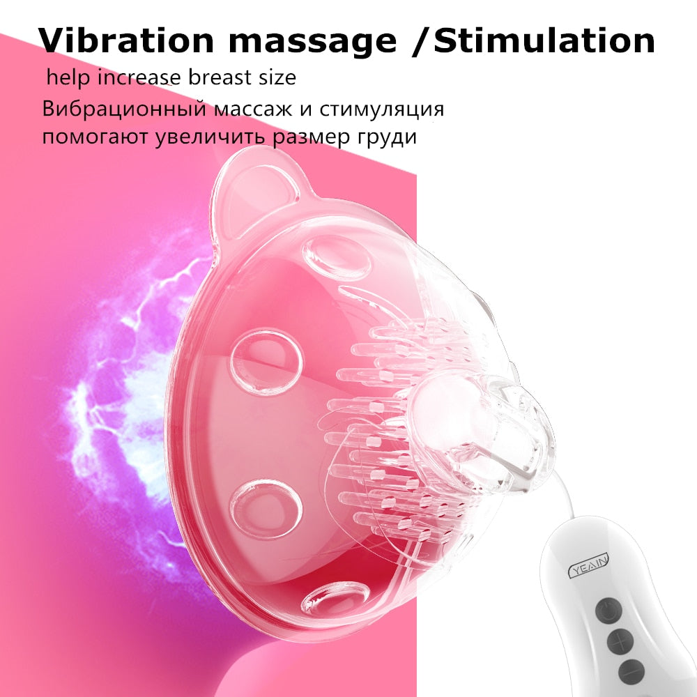 Vibrator for Women Nipple Stimulation Tongue Lick Nipple Suction Cups Remote Control Enlarge Breast Pump Breast Massage Sex Toys - buysextoyth