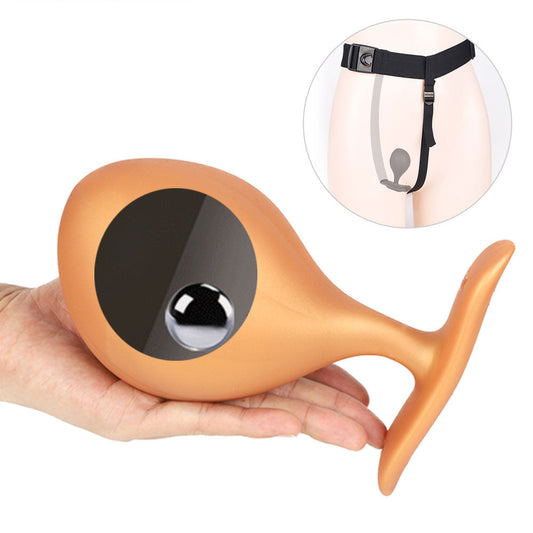 Wearable Anal Plug with Built-in Steel Ball Butt Plug Anal Toys Female Masturbation Tool Prostate Stimulator Sex Toys for Woman - buysextoyth