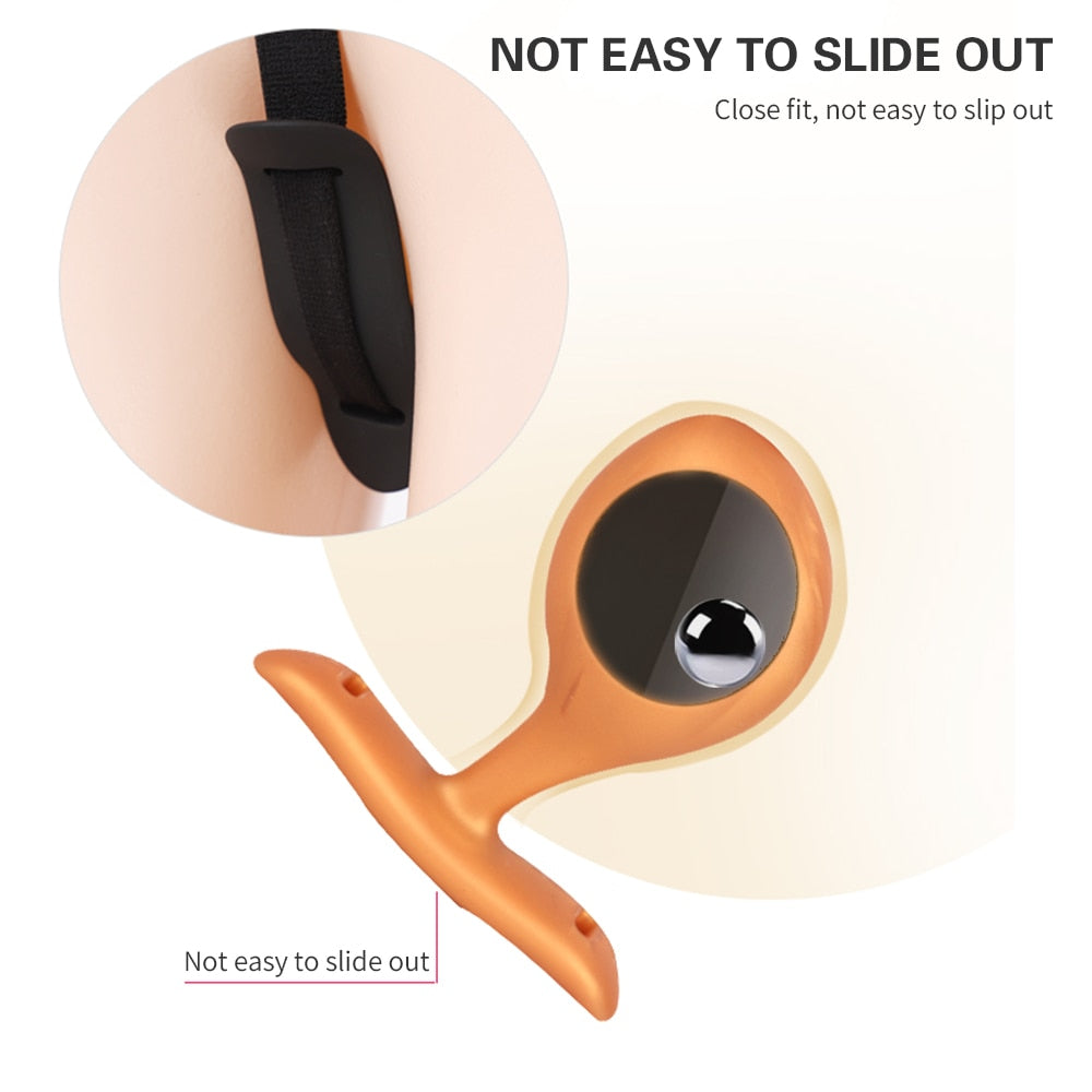 Wearable Anal Plug with Built-in Steel Ball Butt Plug Anal Toys Female Masturbation Tool Prostate Stimulator Sex Toys for Woman - buysextoyth