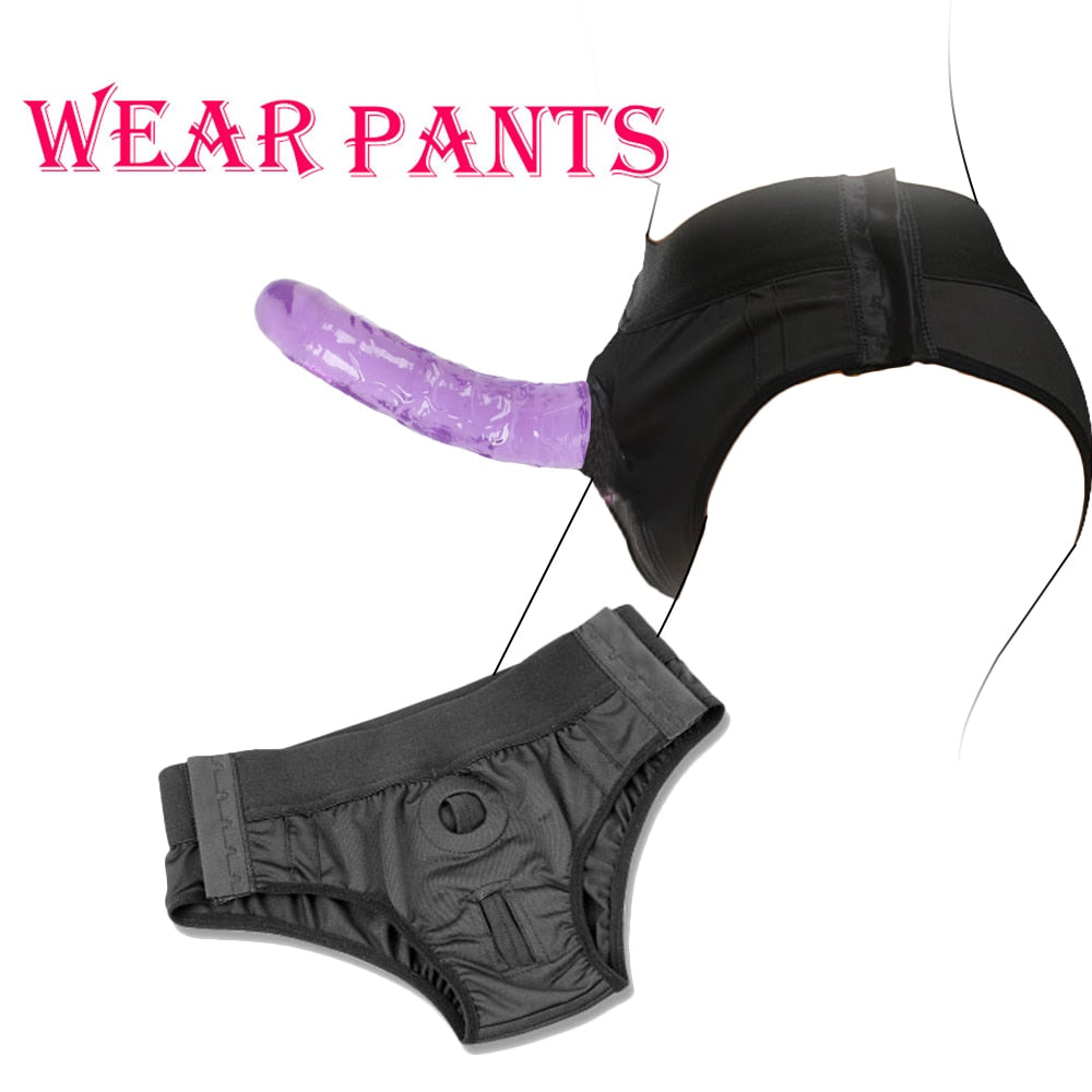 Wearable Strapon Dildo for Lesbian G Spot Stimulator Adult Sex Toys Panties Strap on Penis Pants Sex Toys for Women Erotic Toys - buysextoyth