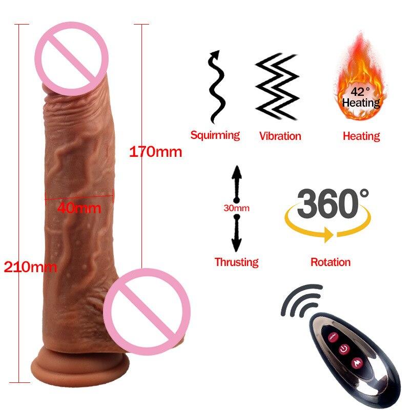Wholesale Realistic Dildo Vibrator 10 Speeds Telescopic Swing Vibrating Dildo Female Masturbation Penis Sex Toys For Women Adult - buysextoyth