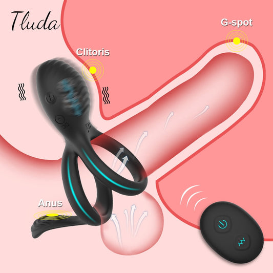 Wireless Couple Ring Sex Toys for Mens Penis Cock Vibrator Ring Cockring Retardant Ejaculation Delay Remote Control - buysextoyth