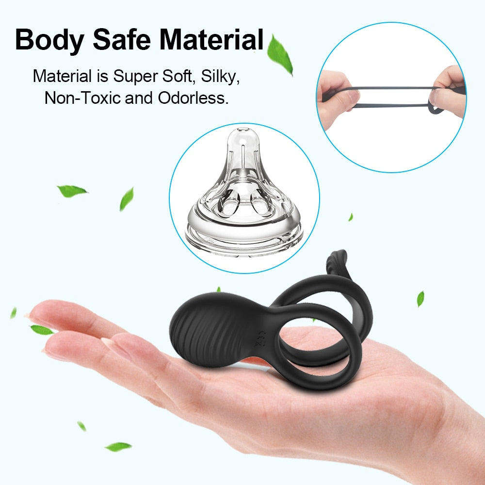 Wireless Couple Ring Sex Toys for Mens Penis Cock Vibrator Ring Cockring Retardant Ejaculation Delay Remote Control - buysextoyth