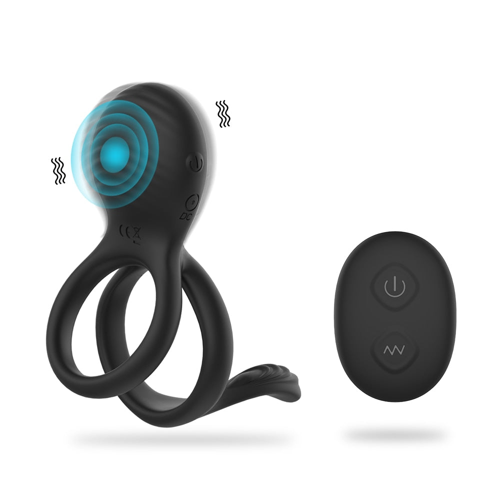 Wireless Couple Ring Sex Toys for Mens Penis Cock Vibrator Ring Cockring Retardant Ejaculation Delay Remote Control - buysextoyth