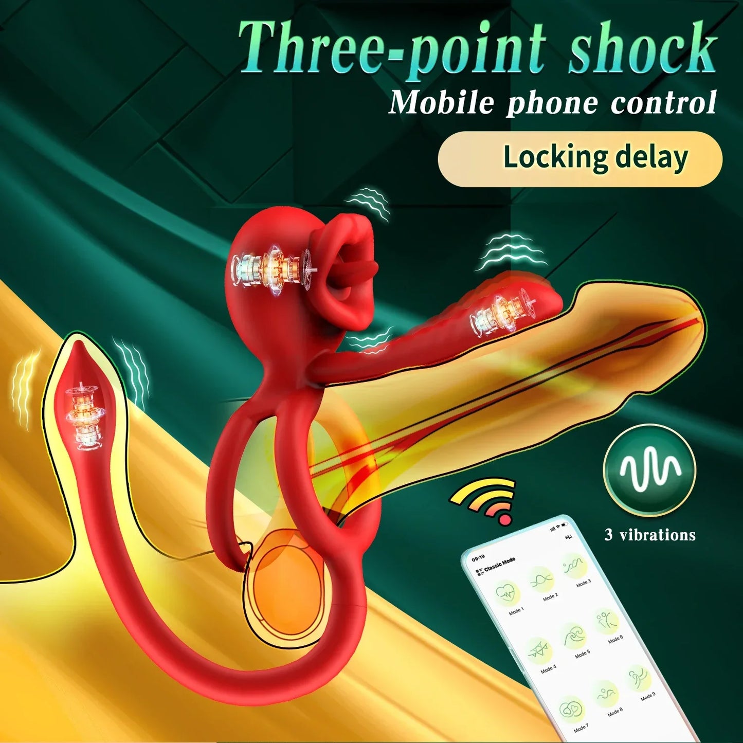 Wireless Penis Vibrator Semen Lock Ring Ejaculation Delay Massager Remote Control Dick Masturbator Cock Rings Sex Toys For Men - buysextoyth