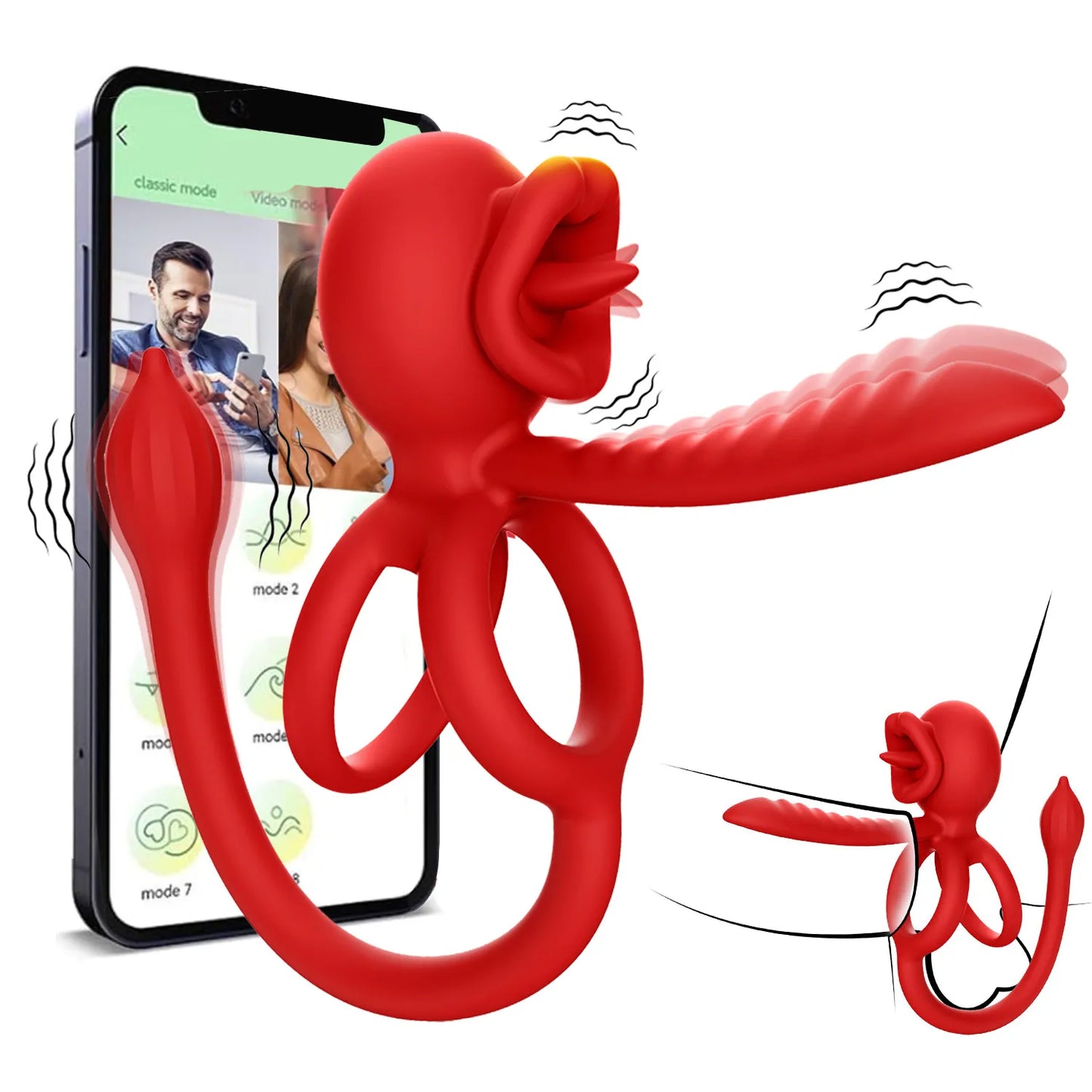 Wireless Penis Vibrator Semen Lock Ring Ejaculation Delay Massager Remote Control Dick Masturbator Cock Rings Sex Toys For Men - buysextoyth