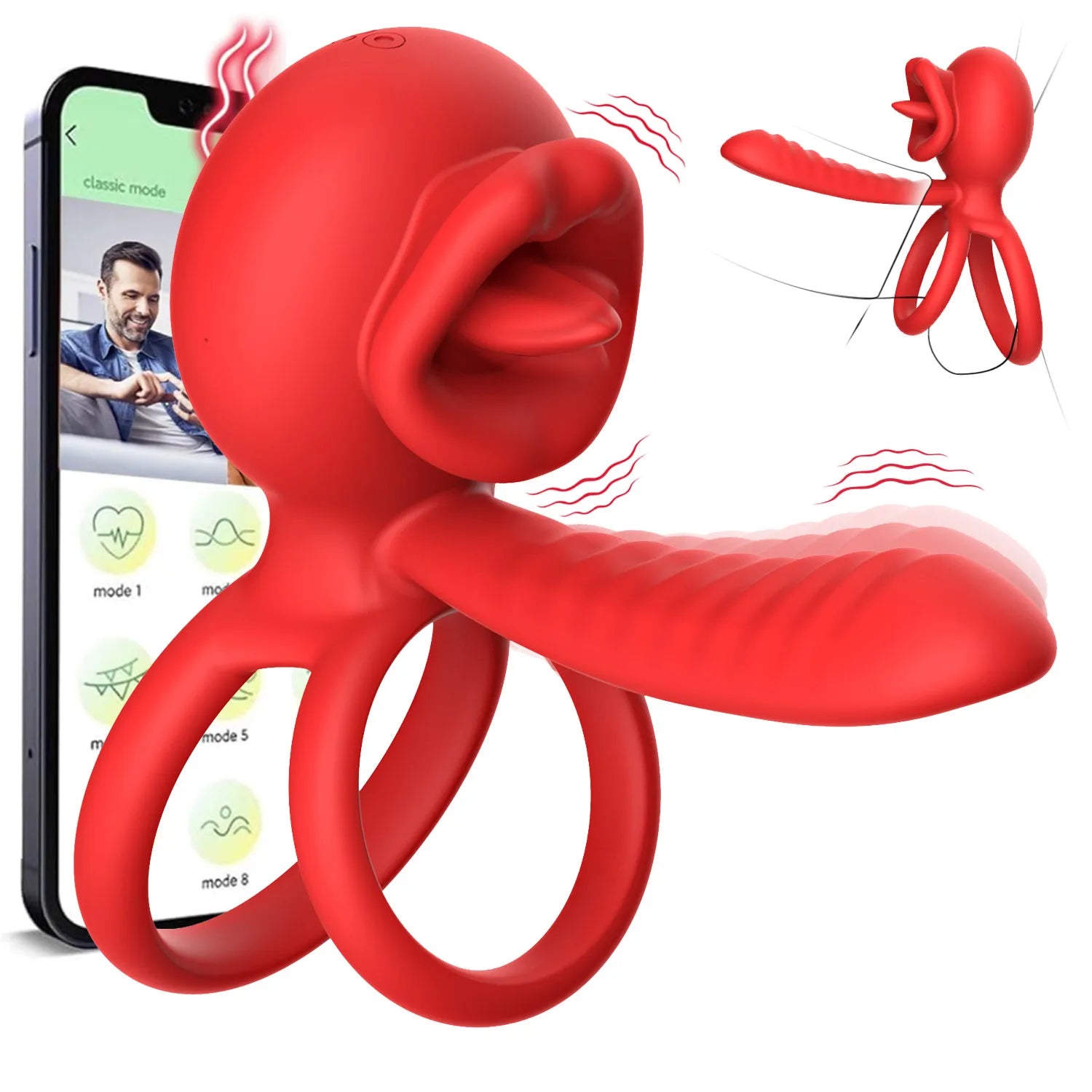 Wireless Penis Vibrator Semen Lock Ring Ejaculation Delay Massager Remote Control Dick Masturbator Cock Rings Sex Toys For Men - buysextoyth