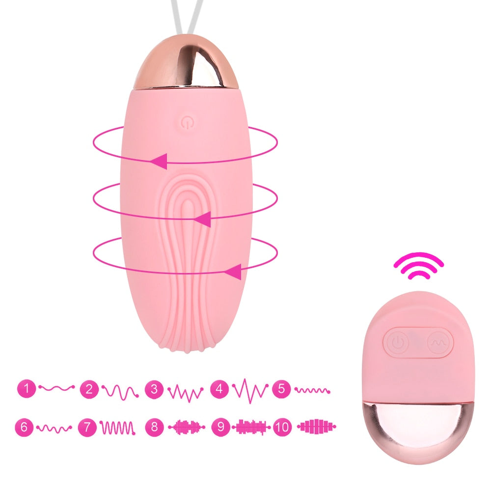Wireless Remote Control 10 Frequency Jump Egg Vibrator USB Charging Sex Toys for Women Clitoris G-spot Stimulate Vagina Massager - buysextoyth