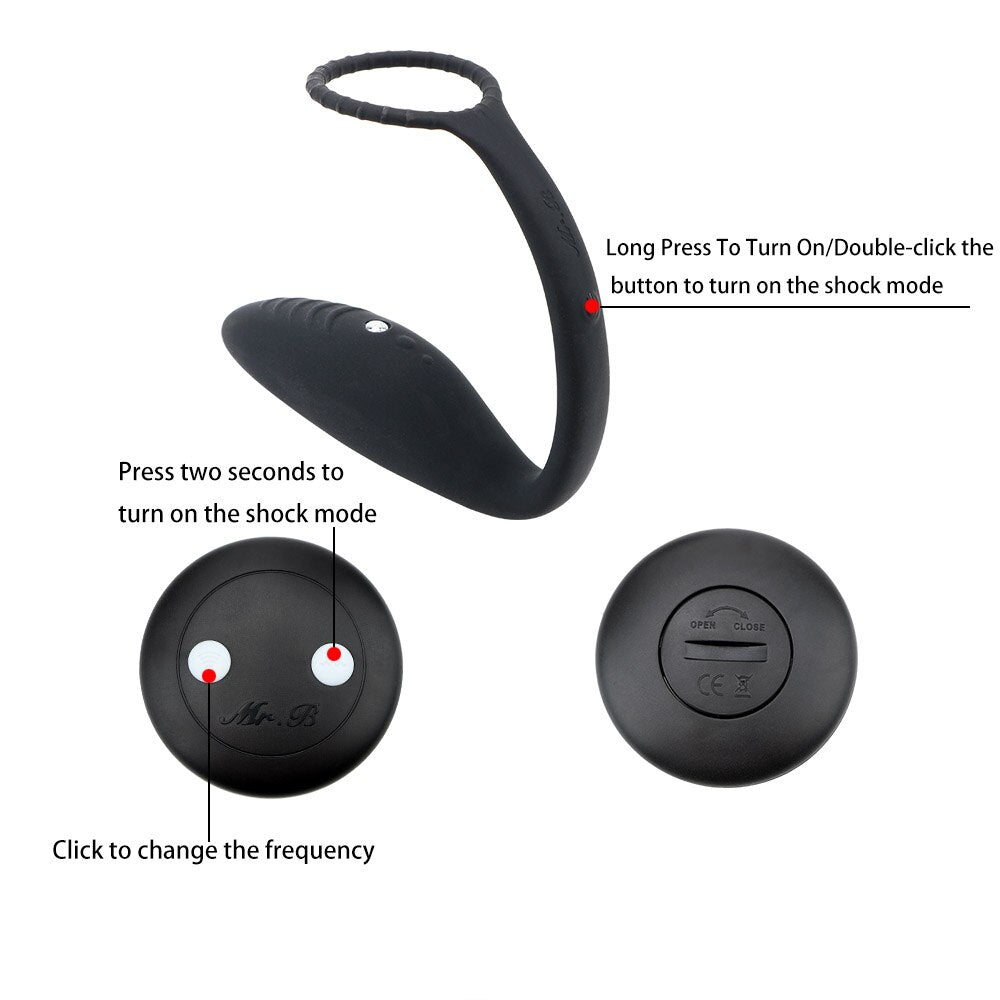 Wireless Remote Control Electric Shock Prostate Massager Gay Sex Toys Anal Plug Butt Plug Vibrator with Ring Anal Toy for Men - buysextoyth
