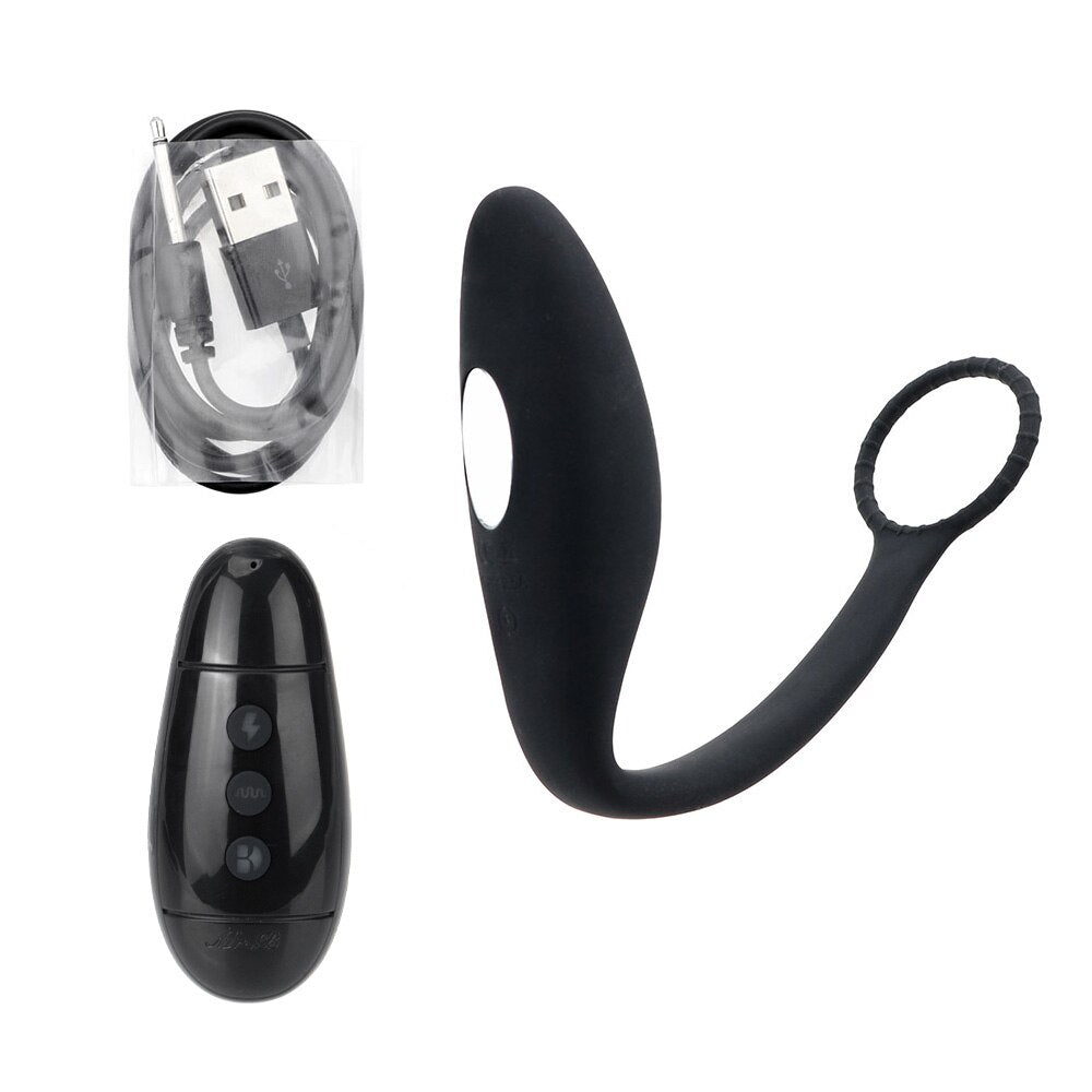 Wireless Remote Control Electric Shock Prostate Massager Gay Sex Toys Anal Plug Butt Plug Vibrator with Ring Anal Toy for Men - buysextoyth