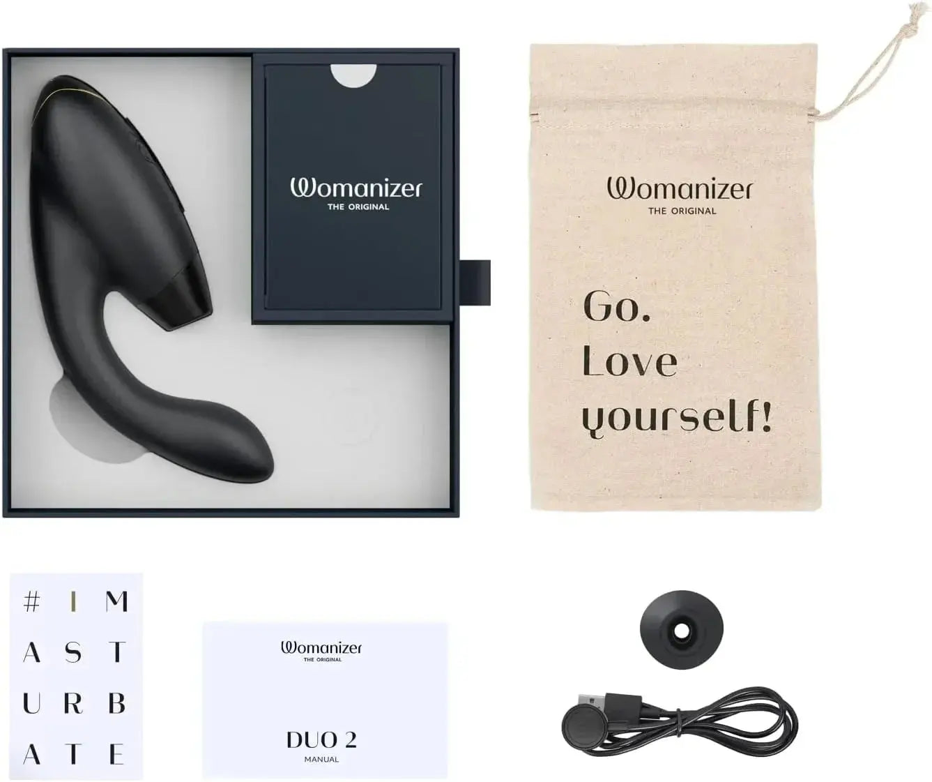 Womanizer Duo 10 Sucking Vibration Modes&14 Intensity Levels Sex Toy for Clitoral and G-spot Stimulation IPX7 Magnetic charging - buysextoyth