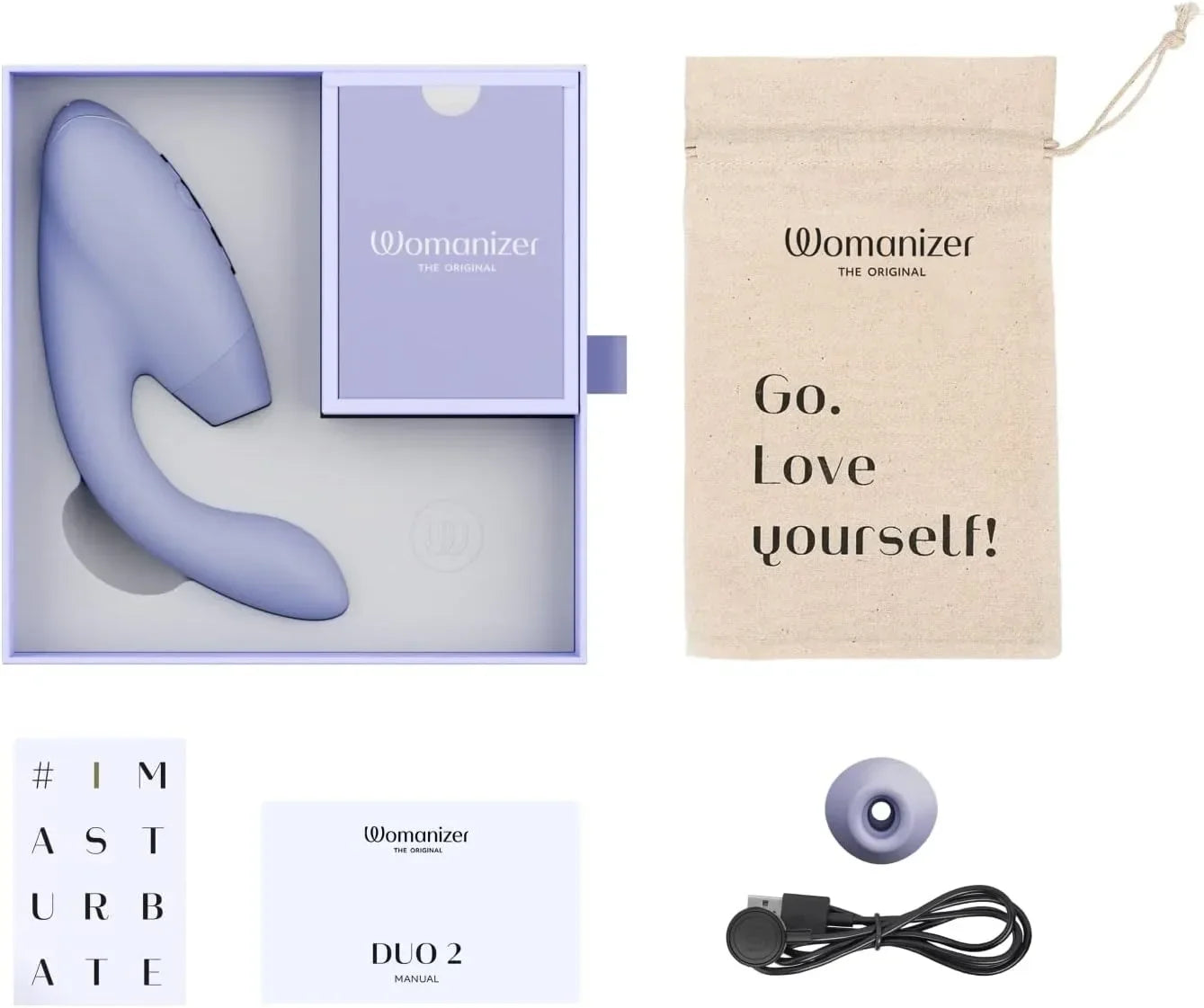 Womanizer Duo 10 Sucking Vibration Modes&14 Intensity Levels Sex Toy for Clitoral and G-spot Stimulation IPX7 Magnetic charging - buysextoyth