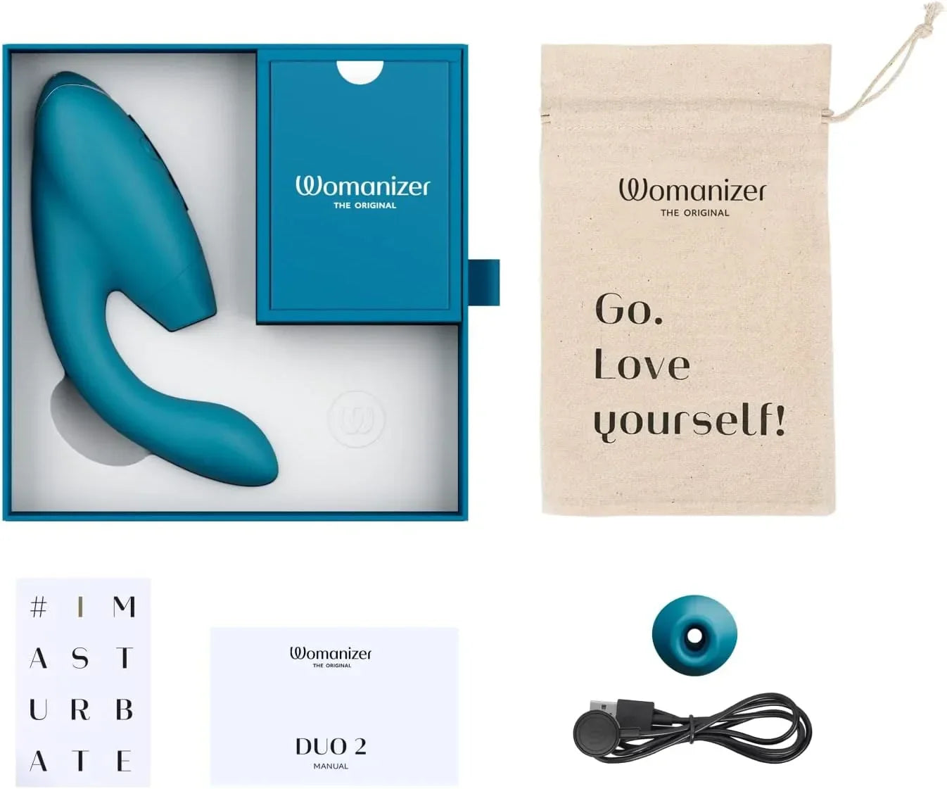Womanizer Duo 10 Sucking Vibration Modes&14 Intensity Levels Sex Toy for Clitoral and G-spot Stimulation IPX7 Magnetic charging - buysextoyth