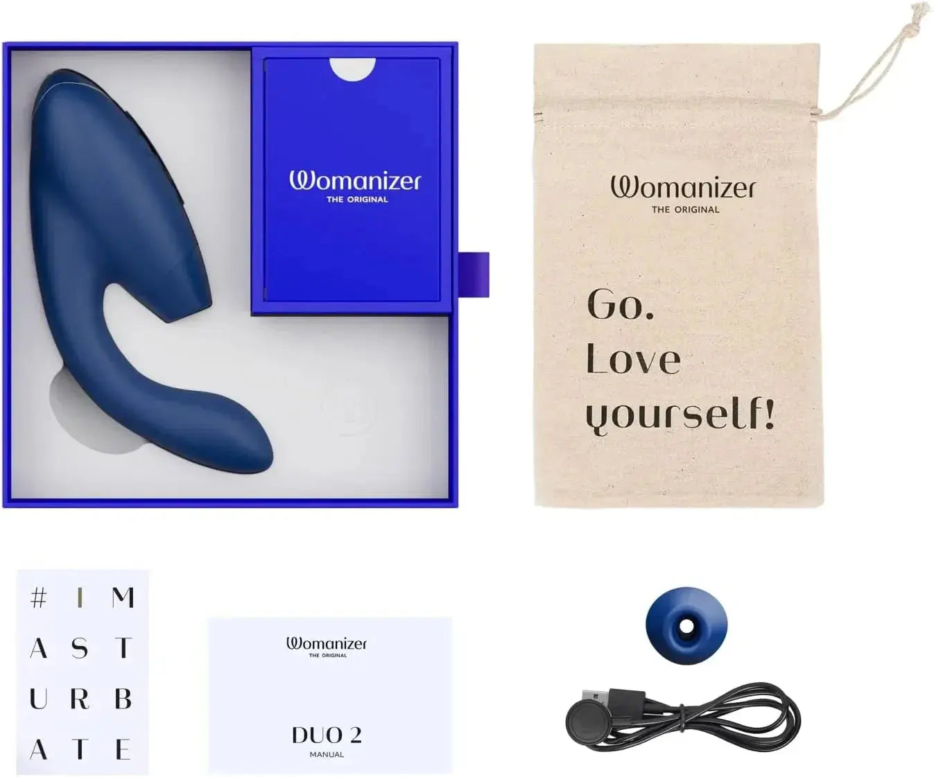 Womanizer Duo 10 Sucking Vibration Modes&14 Intensity Levels Sex Toy for Clitoral and G-spot Stimulation IPX7 Magnetic charging - buysextoyth