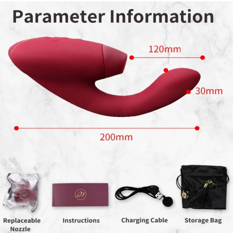 Womanizer Duo 10 Sucking Vibration Modes&14 Intensity Levels Sex Toy for Clitoral and G-spot Stimulation IPX7 Magnetic charging - buysextoyth