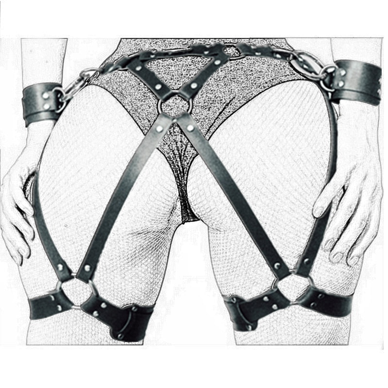 Women Leather Harness Dildo Strapon Belt Strap on Adult Sex Toys for Woman Couples Sex Products Punk Gothic Bdsm Bondage Panties - buysextoyth