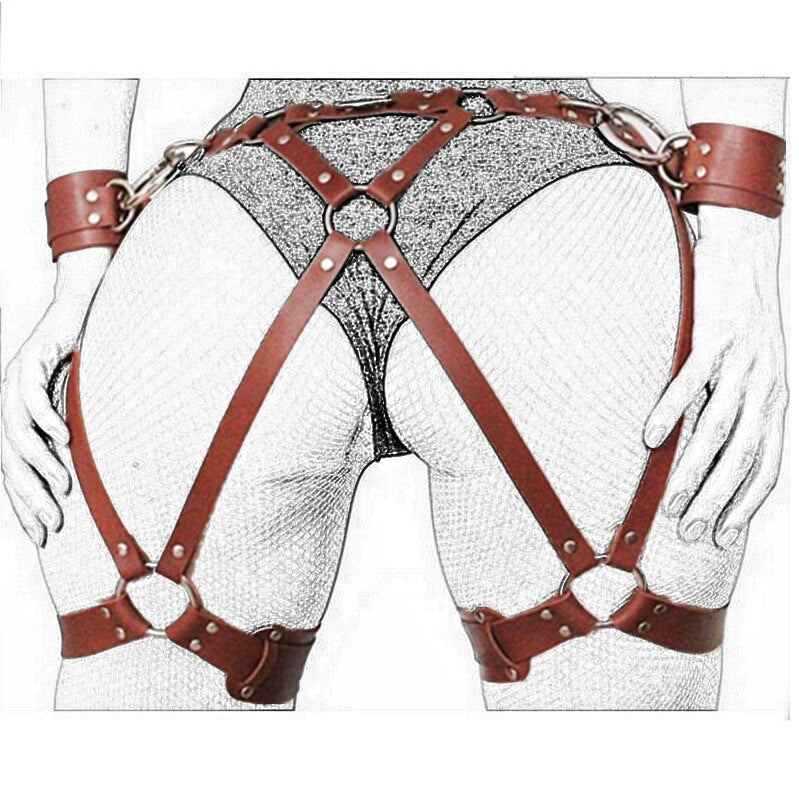 Women Leather Harness Dildo Strapon Belt Strap on Adult Sex Toys for Woman Couples Sex Products Punk Gothic Bdsm Bondage Panties - buysextoyth
