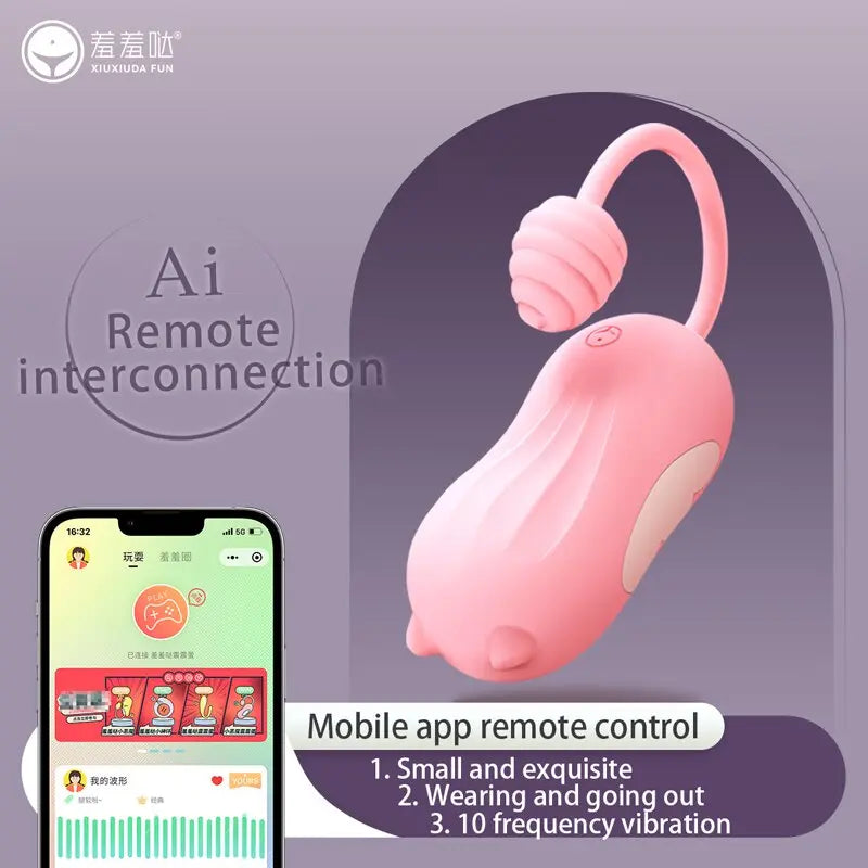 ไวเบรเตอร์แอปไวเบรเตอร์บลูทูธสำหรับผู้หญิงไวเบรเตอร์ไร้สายแบบสั่นใส่ไข่ของเล่นคู่รัก - buysextoyth