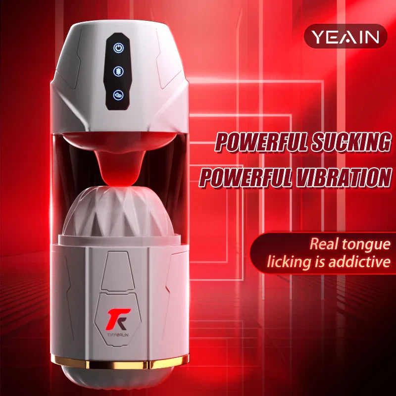 Yeain Sex toys Men Automatic Masturbation Cup Adult Sexy Toy Tongue Licking Sucking Vibrating Penis Trainer Heated Masturbator - buysextoyth