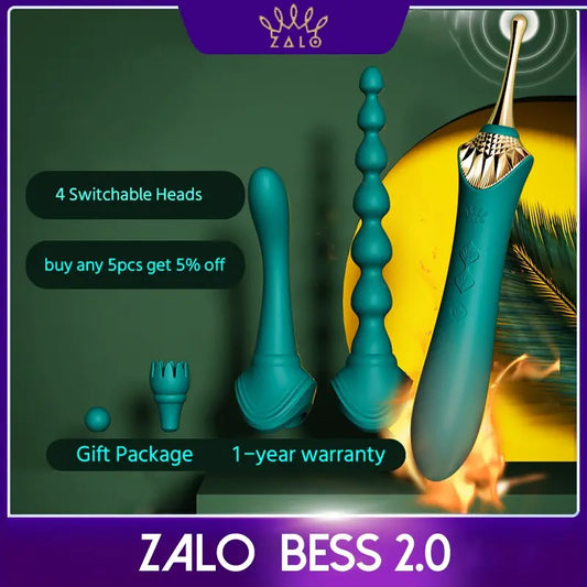 ZALO BESS 2.0G-Spot Vibrator ซิลิโคนกระตุ้น Clitoral Usb คู่มอเตอร์ Retro Massager ผู้ใหญ่เซ็กซ์ทอยสำหรับสตรี thai-adult
