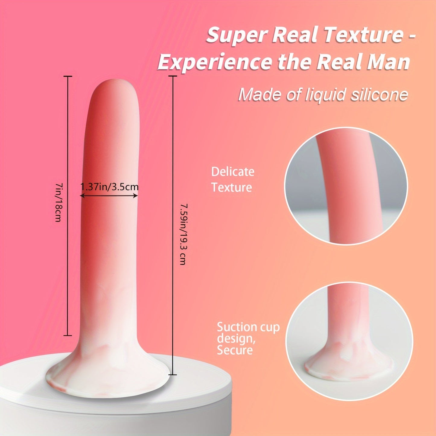 Powerful Suction Cup - Hands-Free Play Everywhere You Want: Super Real Texture - Experience The Real Man - Made of Liquid Silicone - 7.59In/19.5Cm - Delicate Texture - Suction Cup Design - Secure Grip - Non-Latex - No Battery Required - buysextoyth