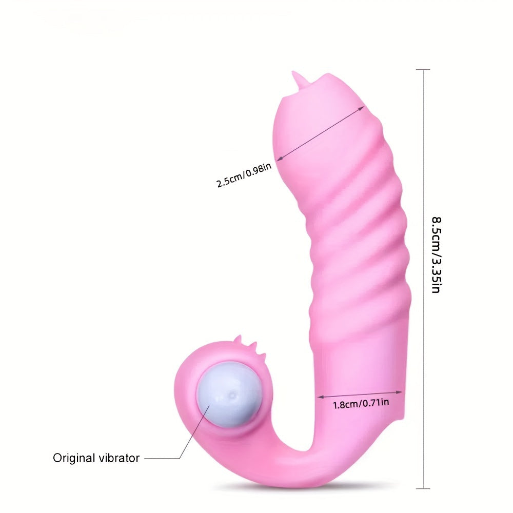 Sexy Skin-Like Licking Vibration Finger Toy with Battery (Included) - Men's Sensual Accessories - buysextoyth
