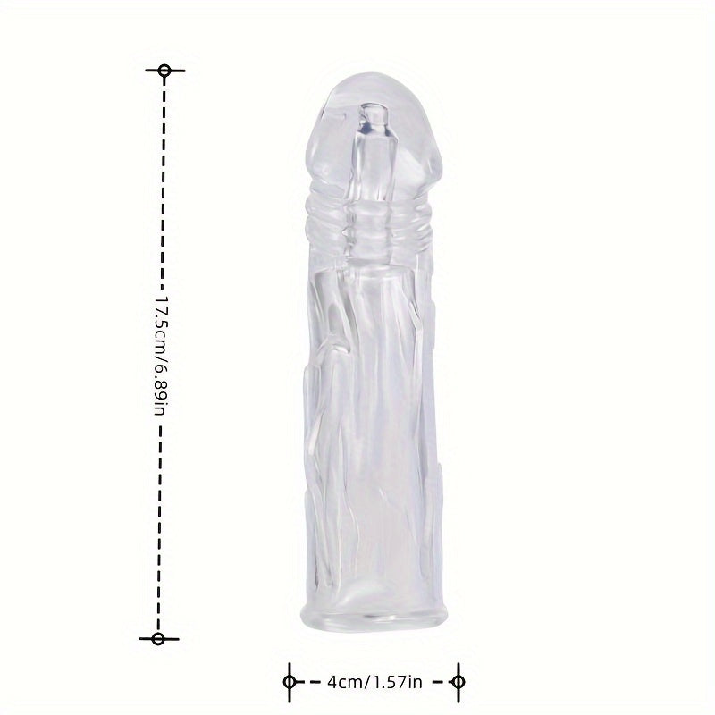 1pcs Men's Flesh Color Or Crystal Adult Sex Toy Penis Cover Sleeve Penis Extender Reusable Delay Ejaculation Add More Fun And Excitement For Men Women Couples - buysextoyth