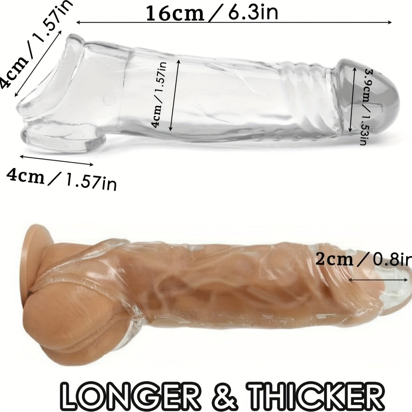 Reusable Wolf Teeth Cocksuit - Soft Simulation Penis Sheath with Rooster Ring for Male and Couple Play - buysextoyth