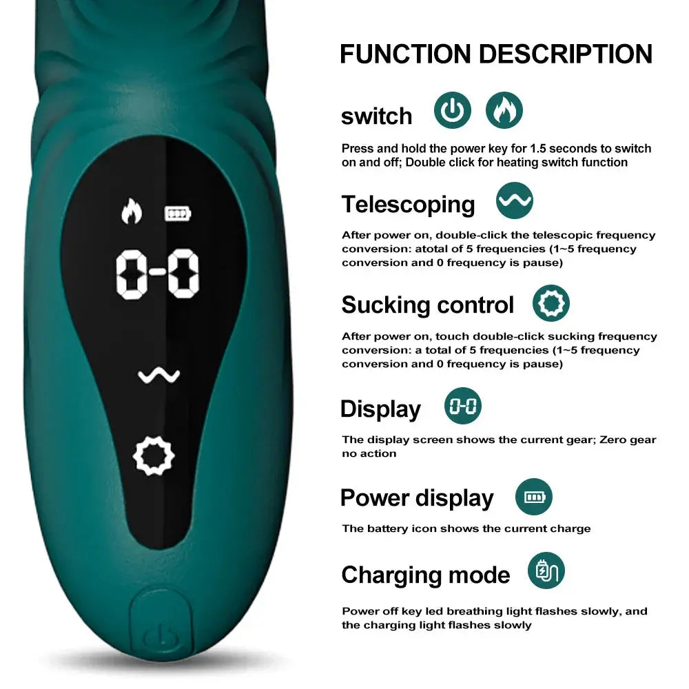 adult sex toys.Simulated glans. long-distance extension. tongue teasing. pulse vibration. LCD touch control. one click heating - buysextoyth