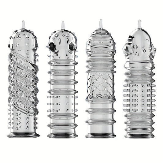 Crystal Men's Adult Sex Toy Penis Cover Sleeve Penis Extender Reusable Delay Ejaculation Add More Fun And Excitement For Men Women Couples - buysextoyth