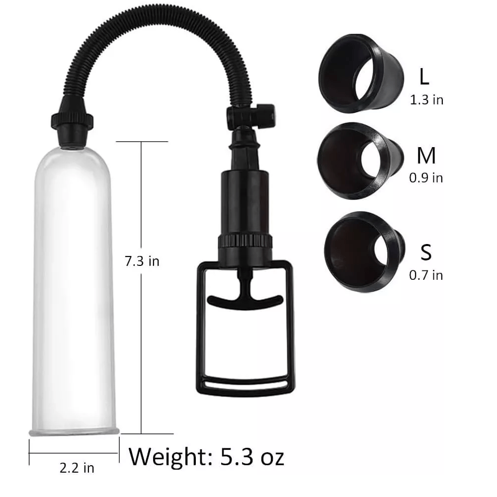 Manual Vacuum Penis Enlarger Penis Vacuum Pump - Penis Trainer Male Sex Toys for Penis Enlargement and Erection Improvement - with Penis Ring - buysextoyth