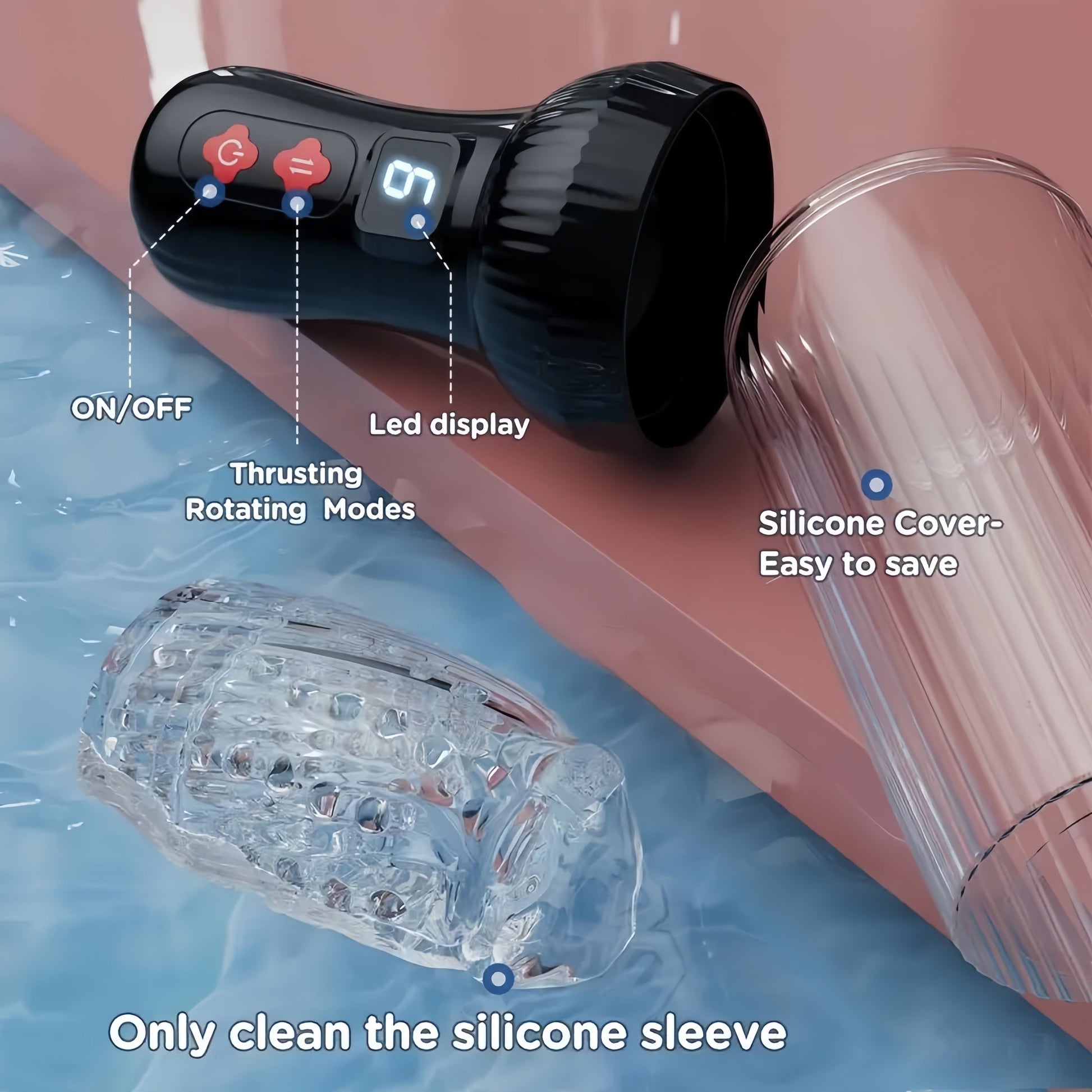 Ultimate Male Masturbator Sex Toy. Automatic 9 Thrusting & Rotating Modes. TPE Material. USB Powered. Hand Washable. Solid Color Design. Adult Pleasure Machine for Men - buysextoyth