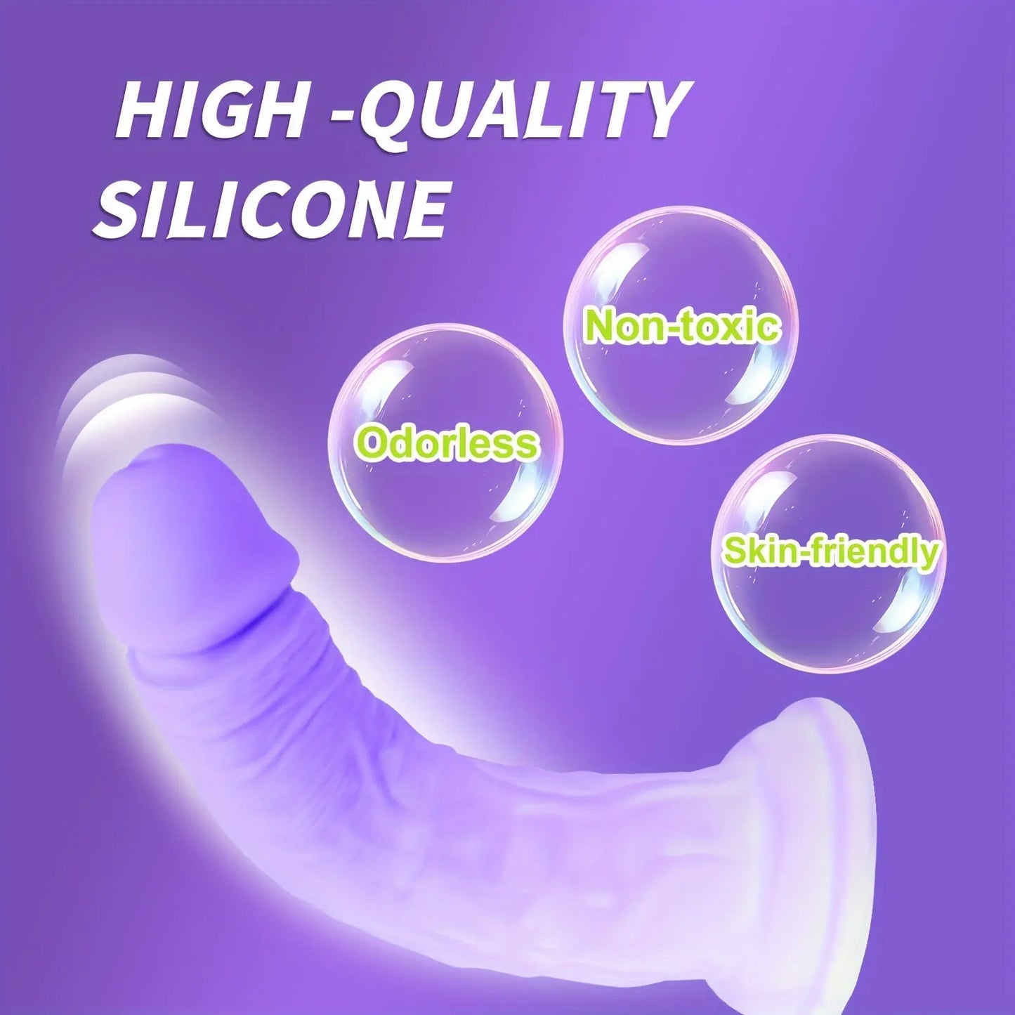 Dildo Waterproof Non-Latex Adult Sex Toy - Hands-Free Pleasure with Strong Grip for Play. Body-Safe Stimulation. Sustainable. No Power Required - buysextoyth