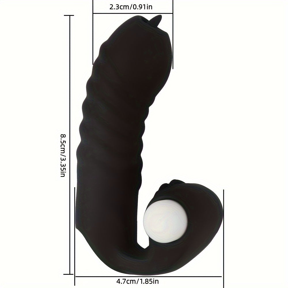 Sexy Skin-Like Licking Vibration Finger Toy with Battery (Included) - Men's Sensual Accessories - buysextoyth
