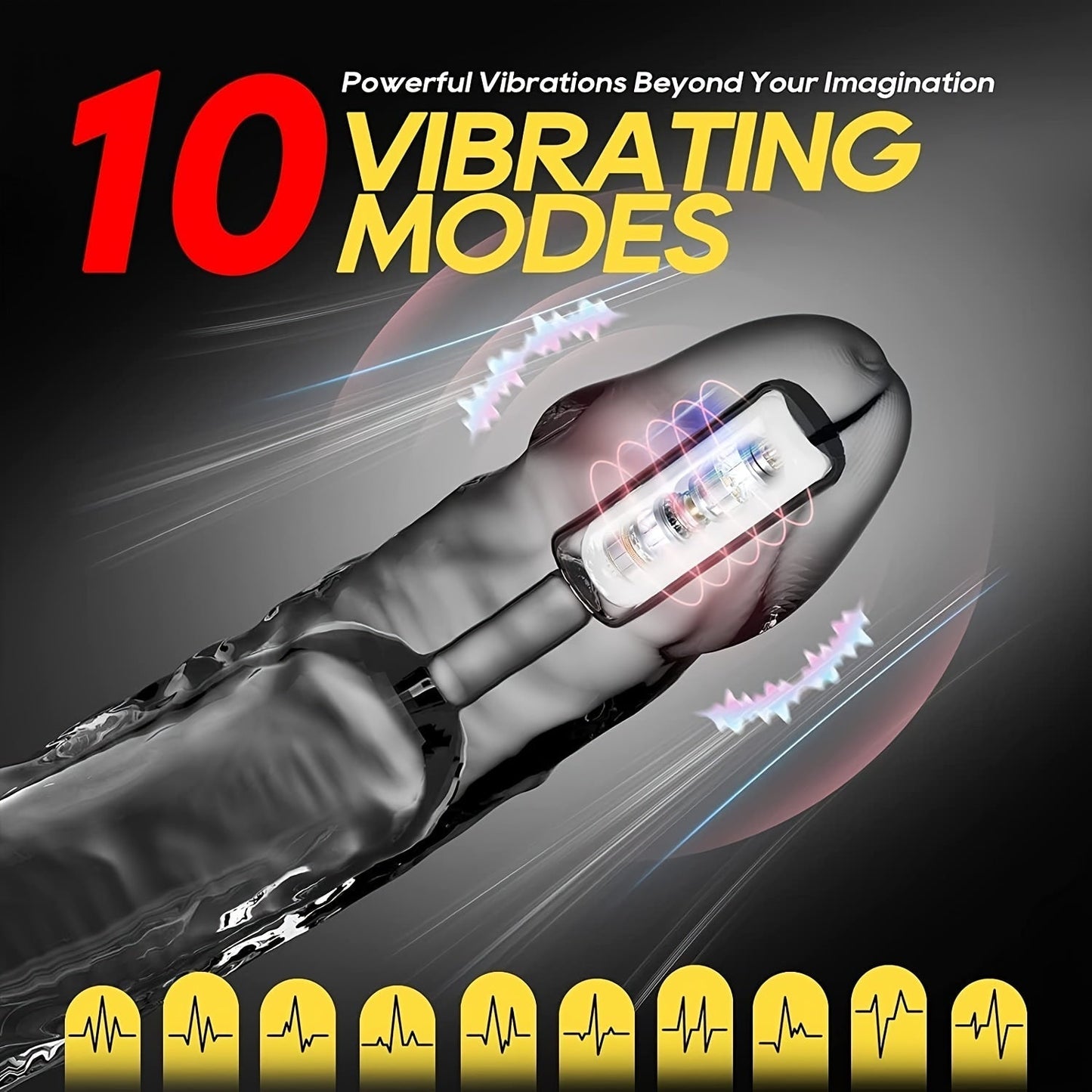 Penis Extender Sleeve Cock Sleeve with Vibrators glan clit stimulator. Penis Enlarger Vibrating Penis Sleeve Cock Ring with 10 Vibration Modes Remote Control - buysextoyth