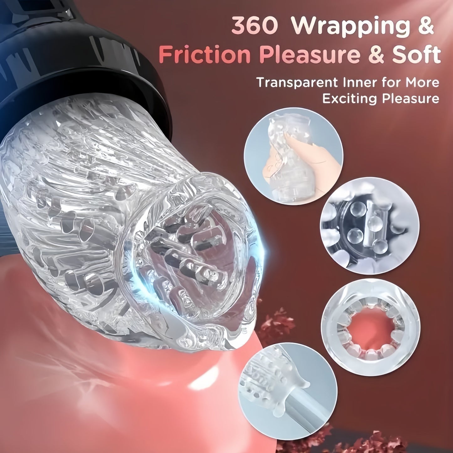 Ultimate Male Masturbator Sex Toy. Automatic 9 Thrusting & Rotating Modes. TPE Material. USB Powered. Hand Washable. Solid Color Design. Adult Pleasure Machine for Men - buysextoyth