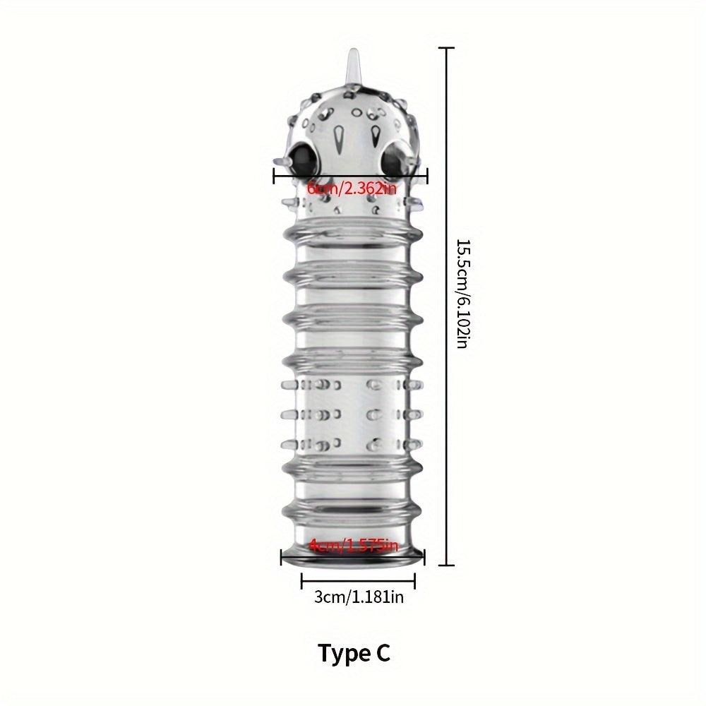 Crystal Men's Adult Sex Toy Penis Cover Sleeve Penis Extender Reusable Delay Ejaculation Add More Fun And Excitement For Men Women Couples - buysextoyth