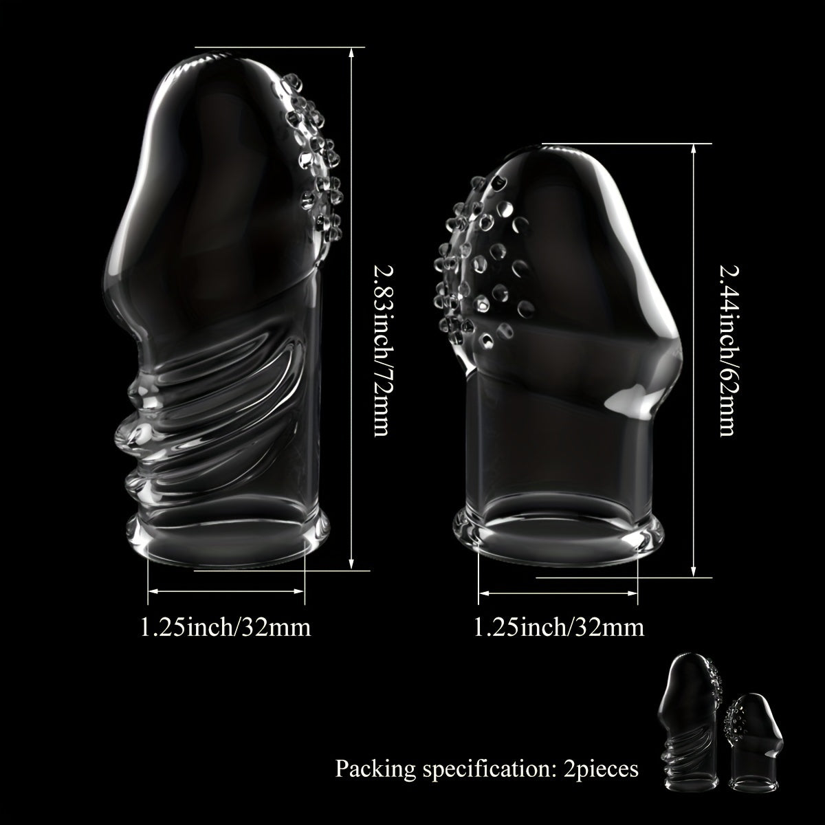 2pcs Transparent Permanent Empty Penis Sleeve. Soft Elastic TPE Material. Delayed Ejaculation Penis Ring. Reusable Dildo Penis Sleeve. Granular Texture Penis Extender. Physical Sensitivity Reduction. Penis Expansion For Men And Couples To Use Sex Toy - buysextoyth