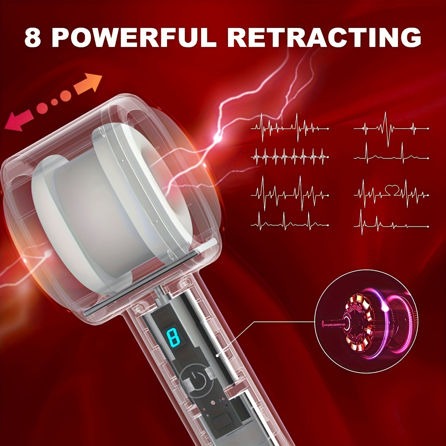 Compact Portable Male Masturbator with 8 Thrusting & Vibrating Modes. Dual Open-Ended Penis Massager - USB Rechargeable. TPE Material - buysextoyth